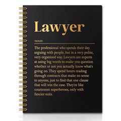 QYUVK Lawyer Definition Gold Foil Hardcover 160 Pages 5.9×8 inches, Black