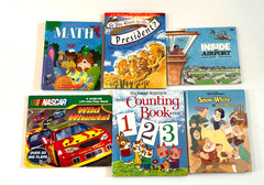 6 Beginner Reading Math Counting Transportation Children Books Hardcover Book