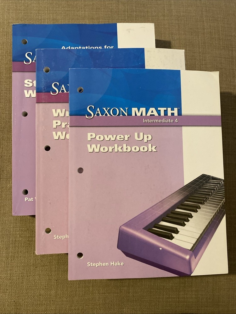 Saxon Math Intermediate 4 Workbook, Written Practice, Power Up, No Writing