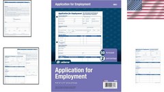 Efficient Employment Application Forms, 8.5 x 11 Inches, Legal Compliant, 2-Pack