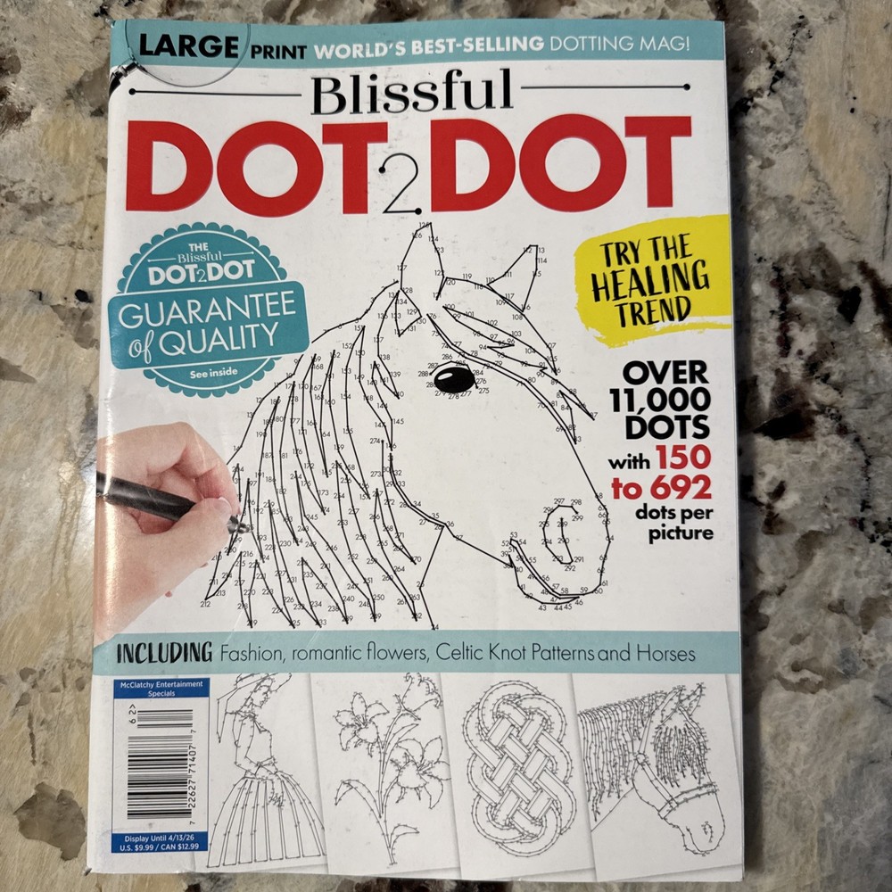 Blissful DOT-2-DOT Large Print Designs • Fashion, Flowers, Horses & More!